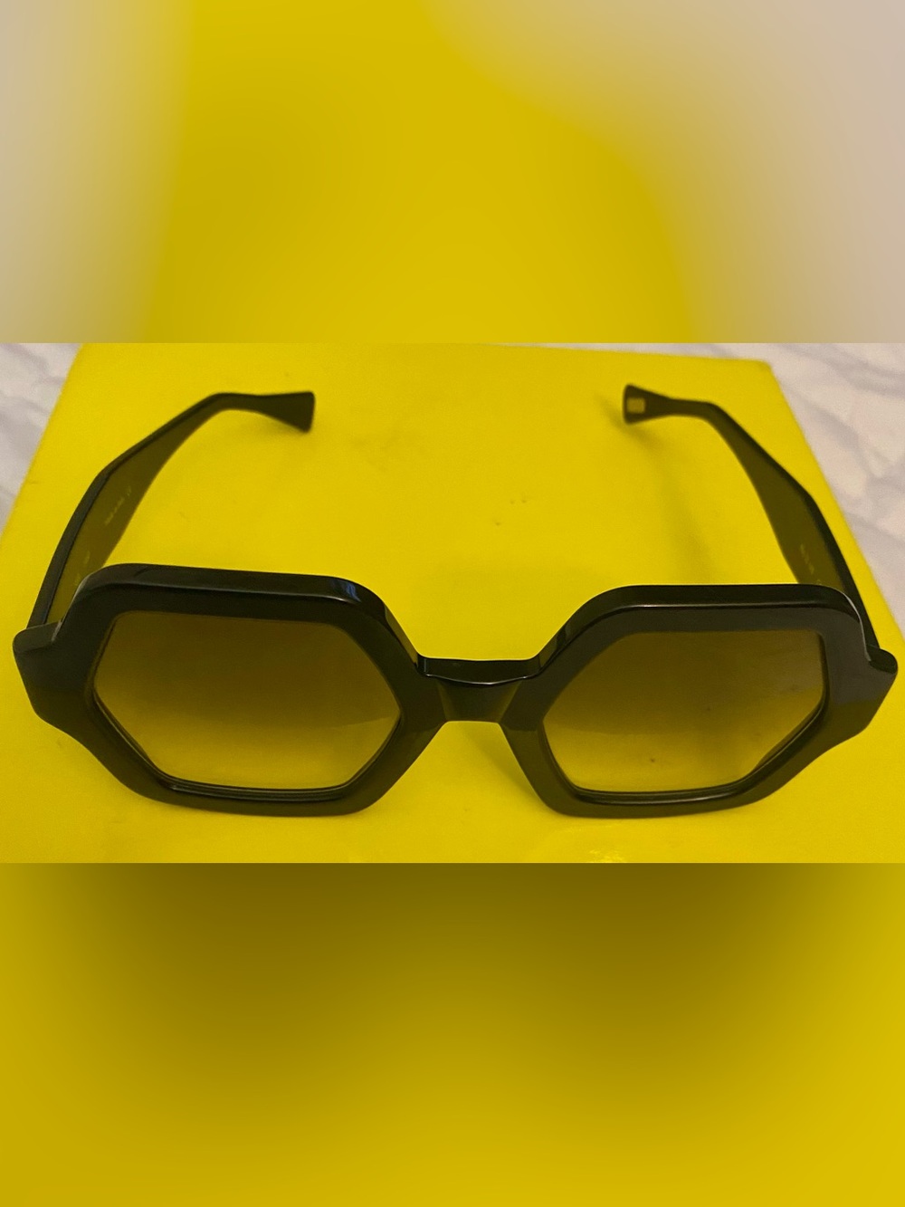 Women’s Black Octagon Frame Sunglasses